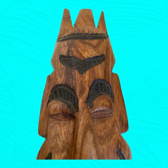 Pair Of Small African Wood Carved Masks With Human Faces 9” Vintage - Picture 7 of 13